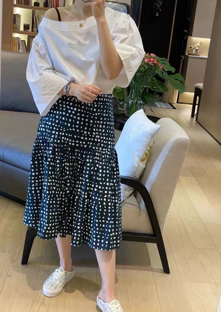99新MARNI玛尼白色斜肩衬衫女