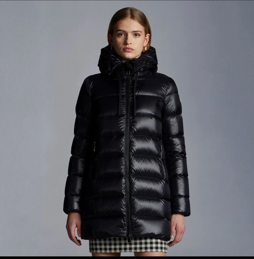99新moncler蒙口suyen中长款黑色经典羽绒服 2码
