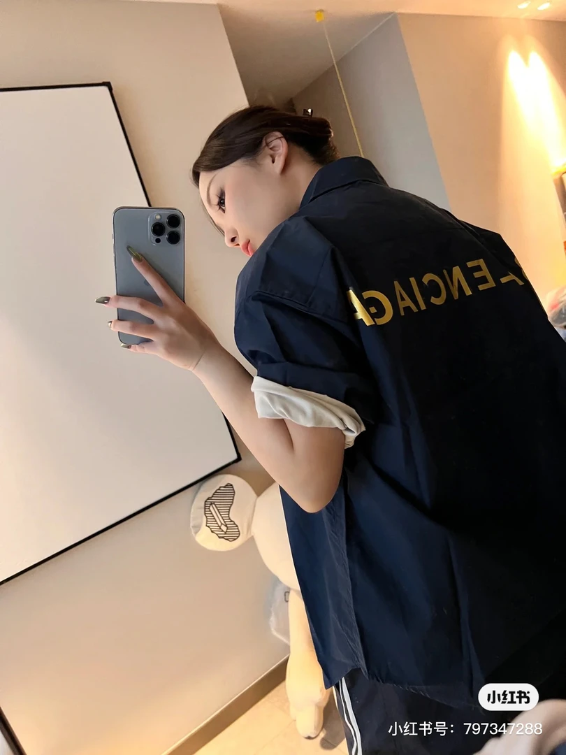 99新balenciaga巴黎世家前后logo衬衫 34码