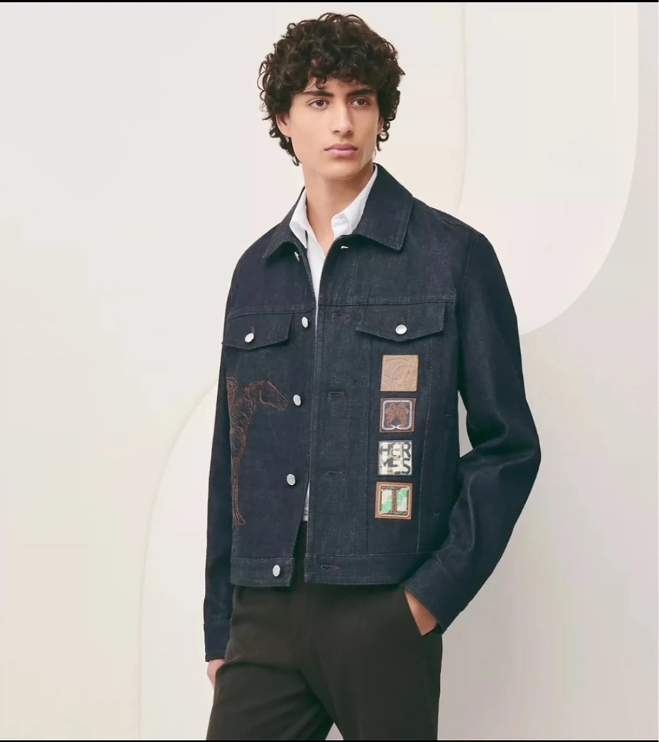 99新 Hermes/爱马仕 牛仔夹克 44码00070