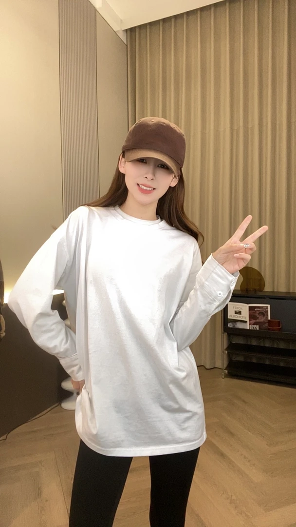 【DD】★ “清流百合”打底衫女t恤秋季2023年新款莫代尔内搭咖色