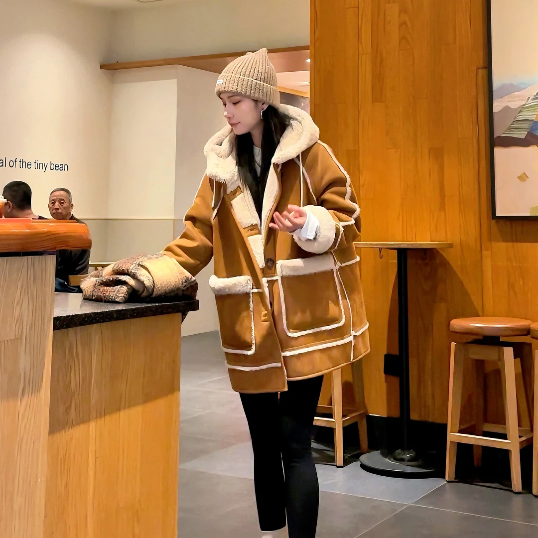 【喜儿】“喜欢的你“宽松秋冬气质短款外套百搭 WW23C3C1043