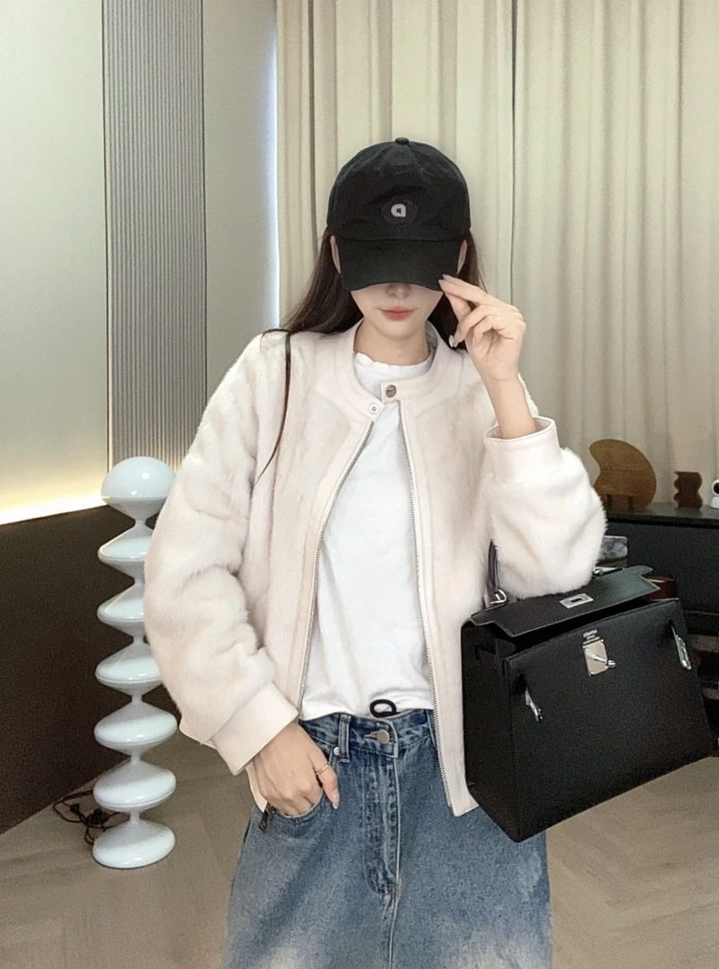 【LL】★“复刻时光“2024新款水貂羊皮短外套网红款