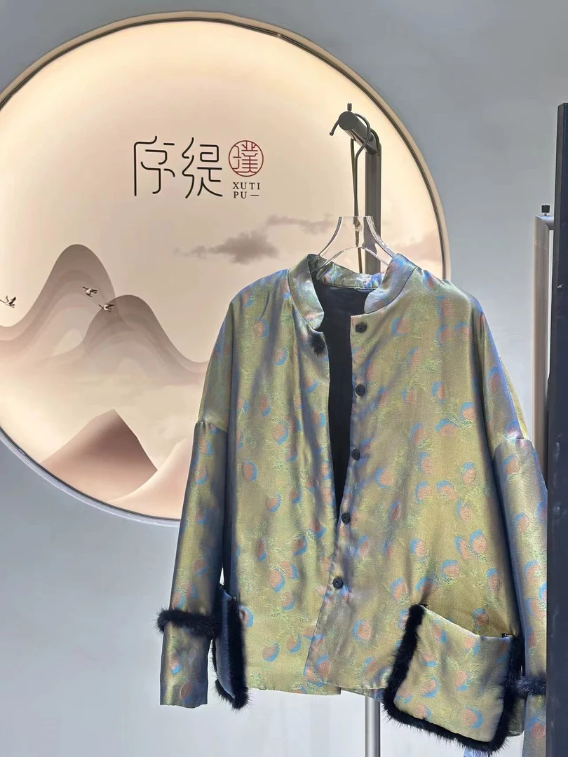 序缇Q2023秋冬新款复古新中式国风桑蚕丝马甲S06-217