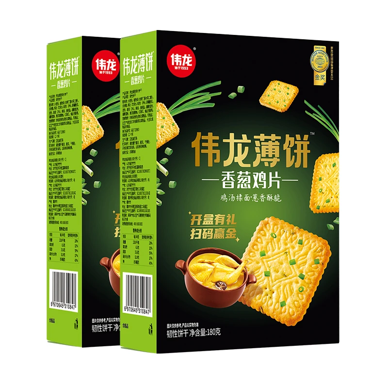 【山姆同厂】伟龙薄脆饼干香葱鸡片180g鸡汤揉面营养儿童零食办公室