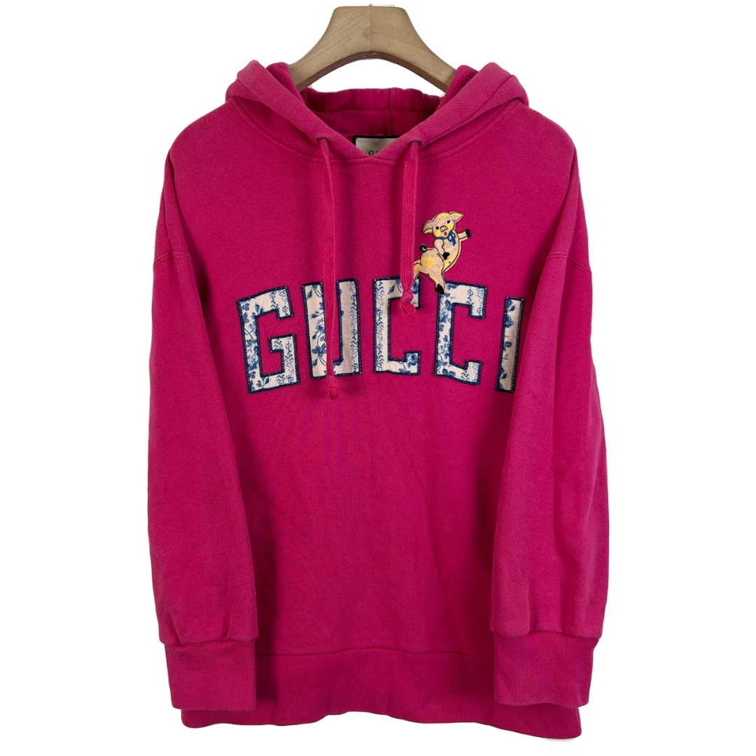Gucci/古驰/s码/小猪刺绣卫衣/95新/00680女款印花