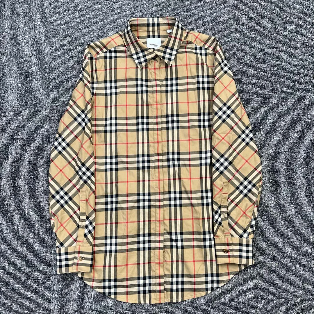 Burberry/博柏利/uk6码/经典格纹收腰衬衣/99新/女款/编码06857