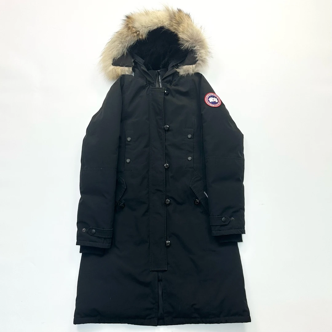 Ganada Goose/加拿大鹅/xs码/黑色纽扣派克羽绒服/95新/女款06881