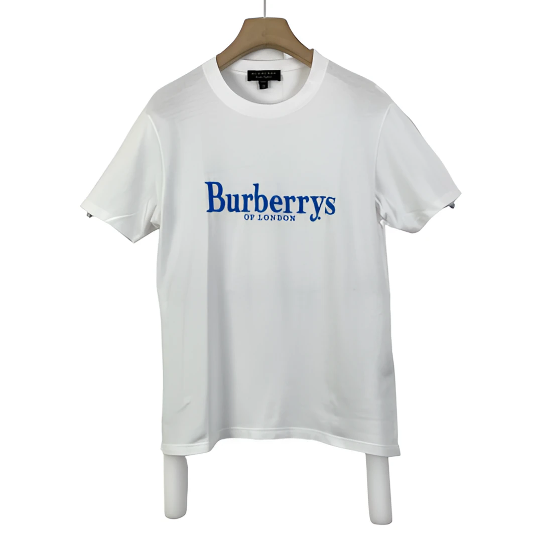 Burberry/博柏利/XS码/蓝色字母刺绣白色短袖/97新/编码11710