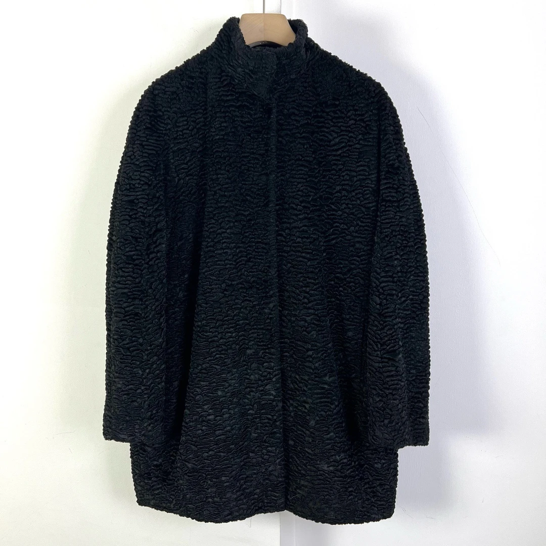 Alexander McQueen/42码/黑色羊毛大衣外套/95新编码00590