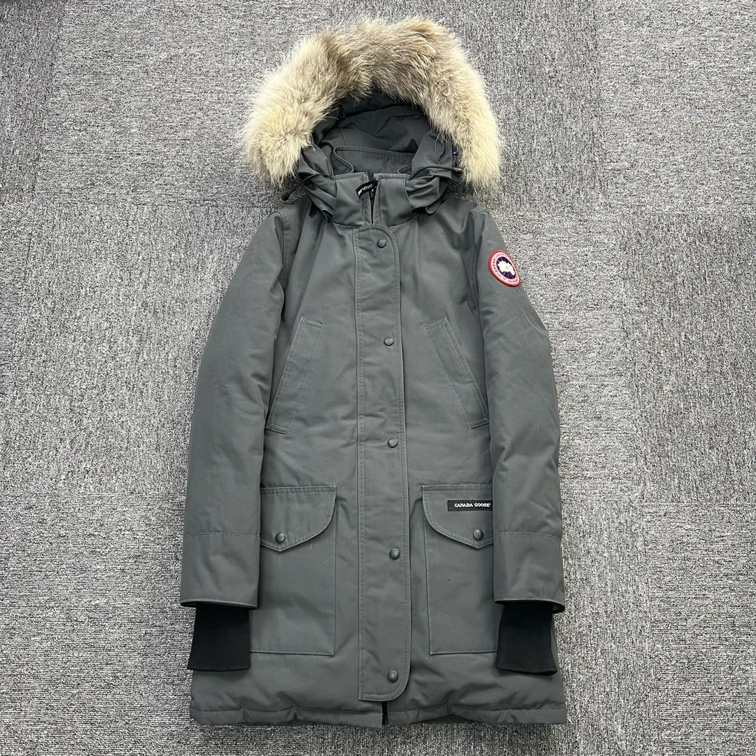 Canada goose/加拿大鹅/xxs灰色派克羽绒服/95新/编码00021