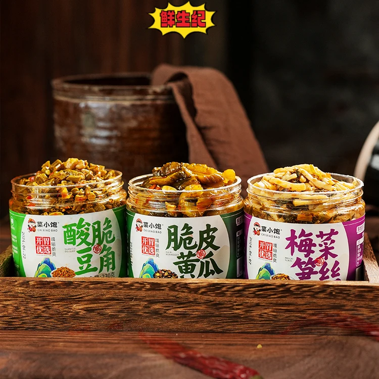 脆皮黄瓜梅菜笋丝酸脆豆角下饭菜榨菜泡菜酱菜麻辣腌黄瓜