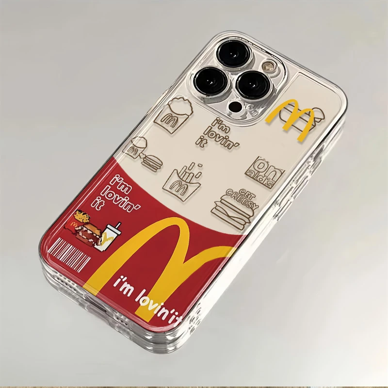 麦当劳M苹果15/14/13龙年款软壳防摔潮牌中国风个性创意xs/xr软壳