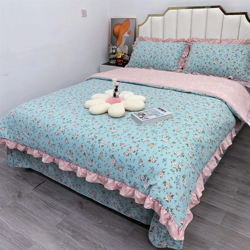 【换季活动】韩版清新小碎花亲肤棉四件套双人被套床上用品四季可用
