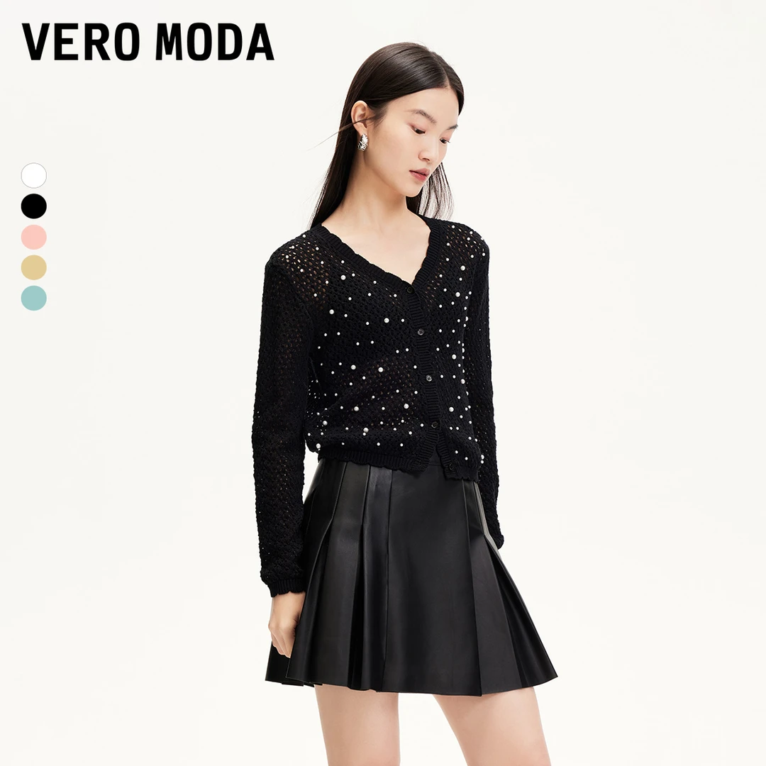 【达人专属】Vero Moda针织衫欧若风多巴胺镂空仿珍珠325113020