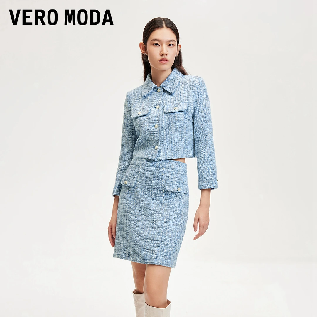 【达人专属】Vero Moda短外套小香风短款翻领时尚气质324448004