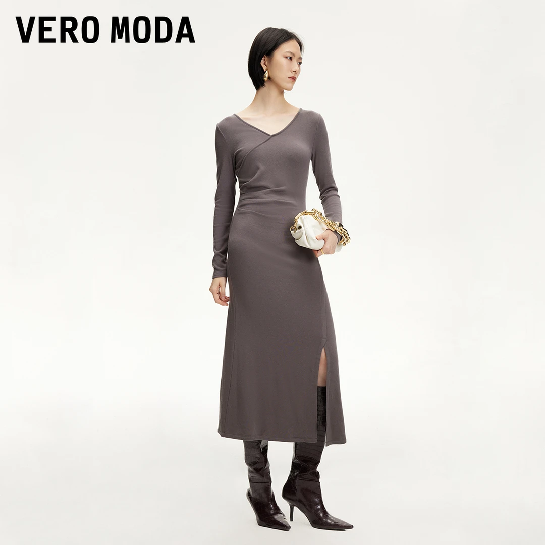 【粉丝专属】Vero Moda连衣裙褶皱下摆开口时尚气质324361040