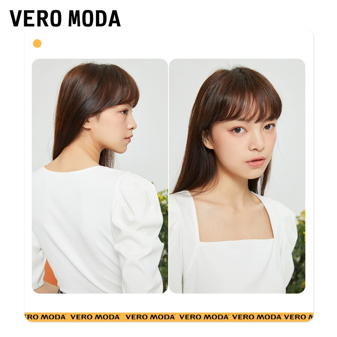2022【金拐子专属】Vero Moda针织衫女五分泡泡袖方领时尚3233T1028