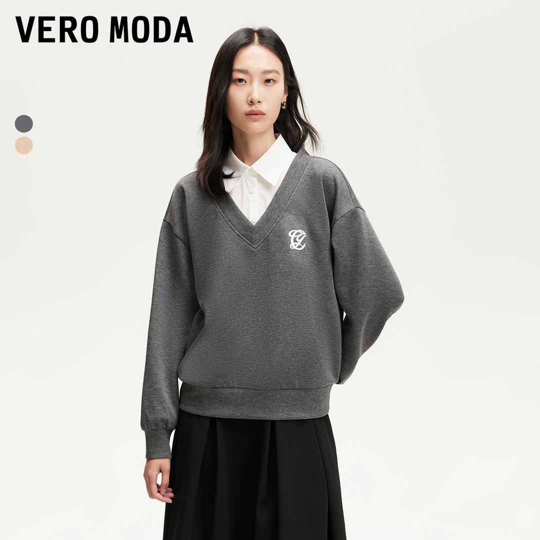 Vero Moda欧若风卫衣女假两件设计卫衣休闲百搭洋气时髦325133004