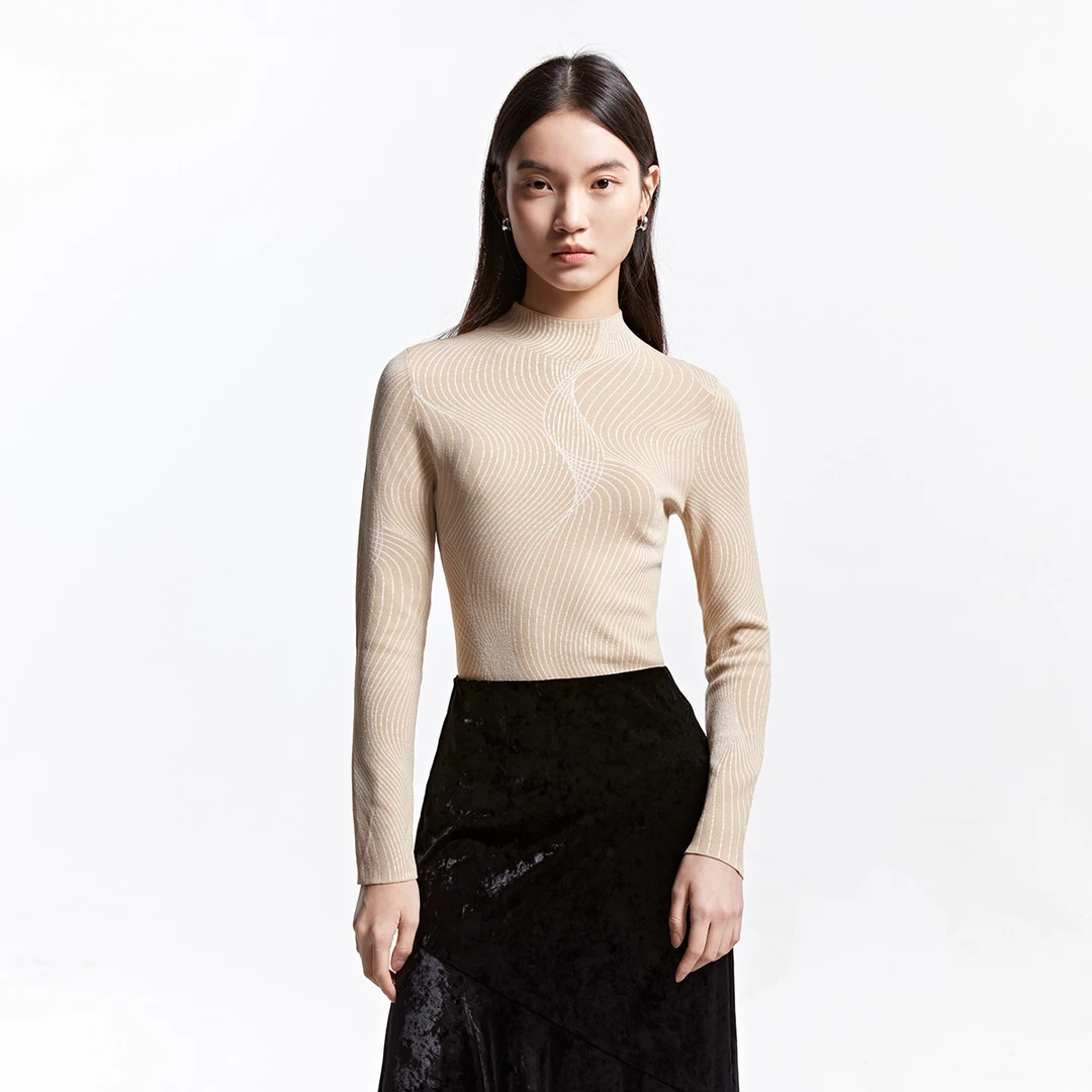 【达人专属】Couture Made针织衫半高领几何图案针织衫325124010