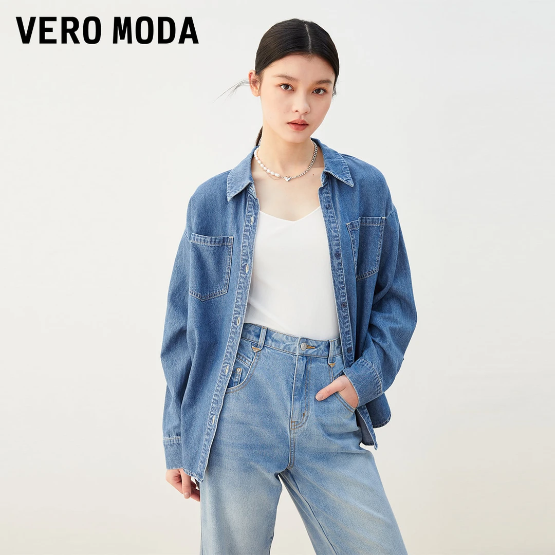1153【金拐子专属】Vero Moda衬衫长袖牛仔宽松女324162006
