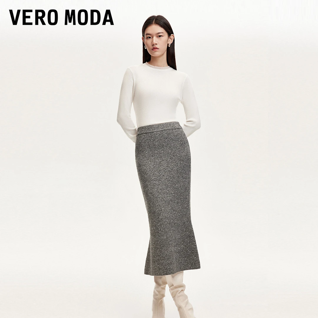 【芋总专属】Vero Moda针织裙亮丝鱼尾裙长款裙32431J007