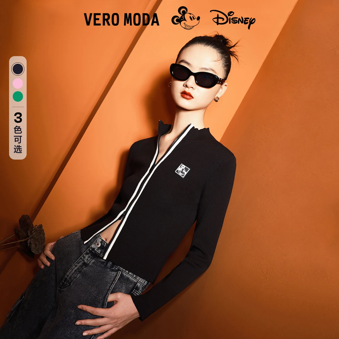Vero Moda针织衫女秋冬迪士尼米奇联名罗纹百搭时尚纯色323313078
