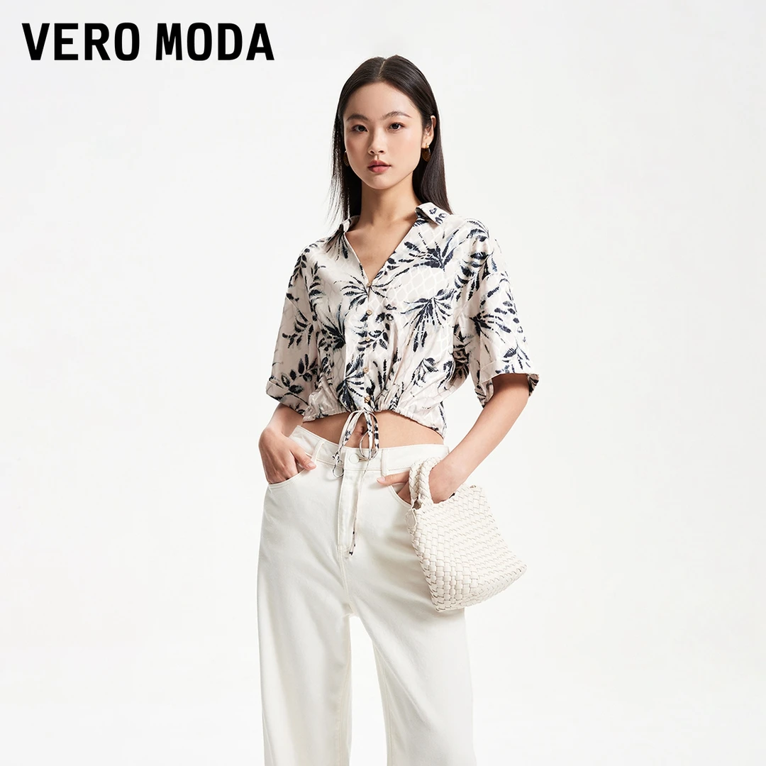 【丽公主专属】Vero Moda衬衫女士短袖印花上衣腰部32426W002