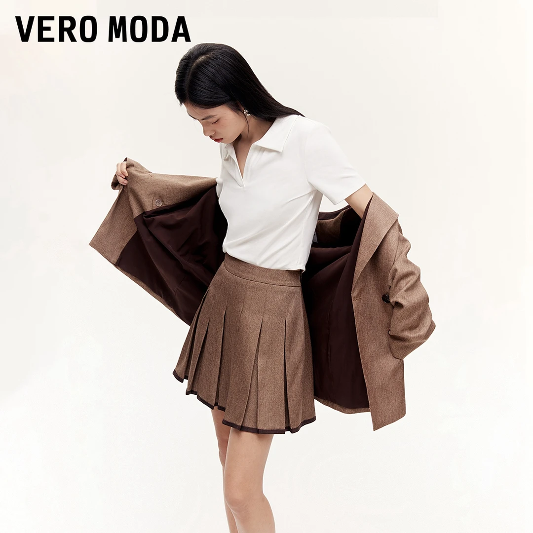 1250【金拐子专属】Vero Moda半身裙显瘦A字版型百褶裙324316029