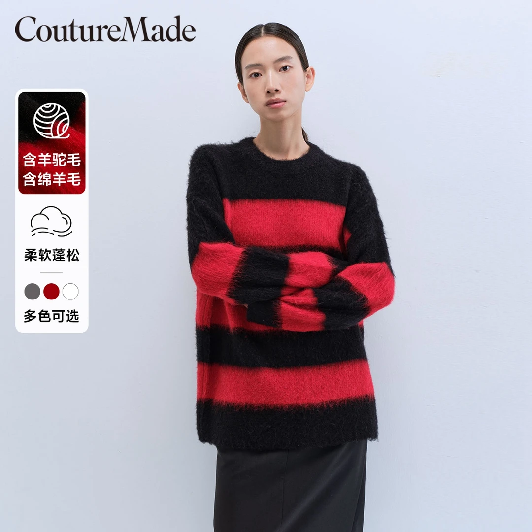 Couture Made雅丹风2024针织衫慵懒软糯羊驼毛羊毛上衣324113003