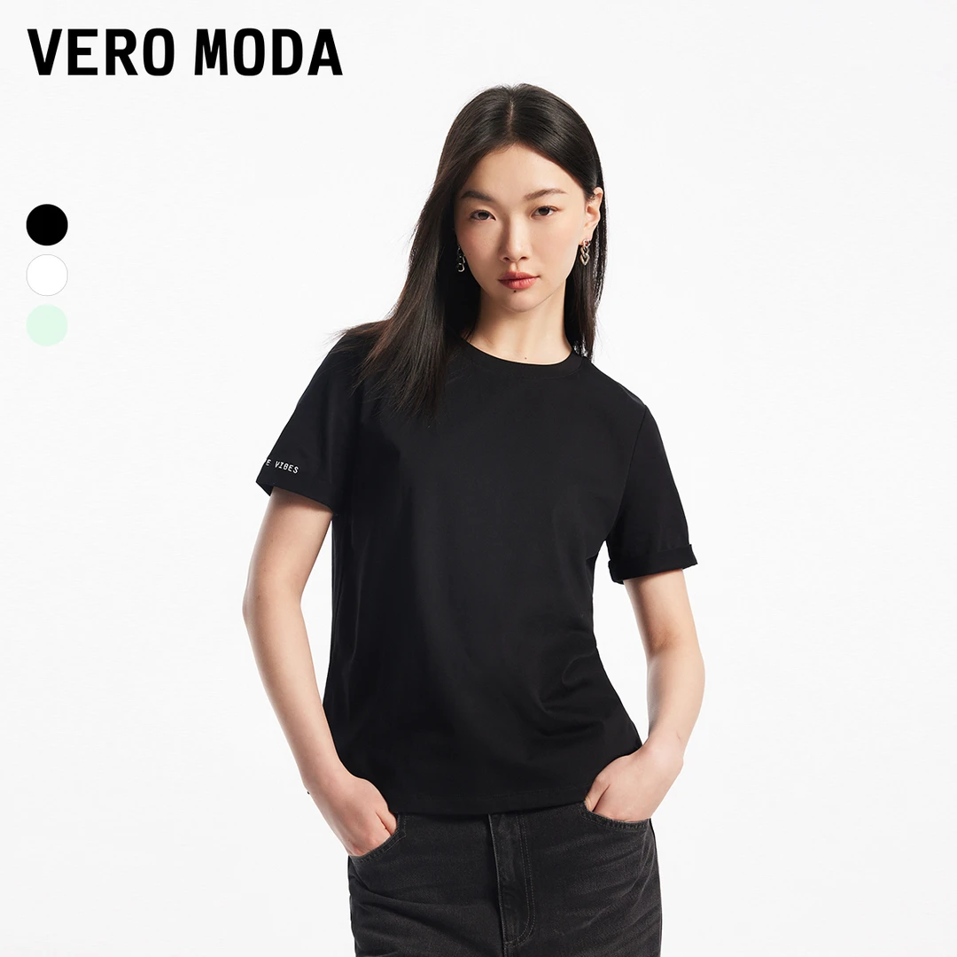 【平子专属】Vero Moda T恤早春圆领短袖正肩简约街头时尚324101044
