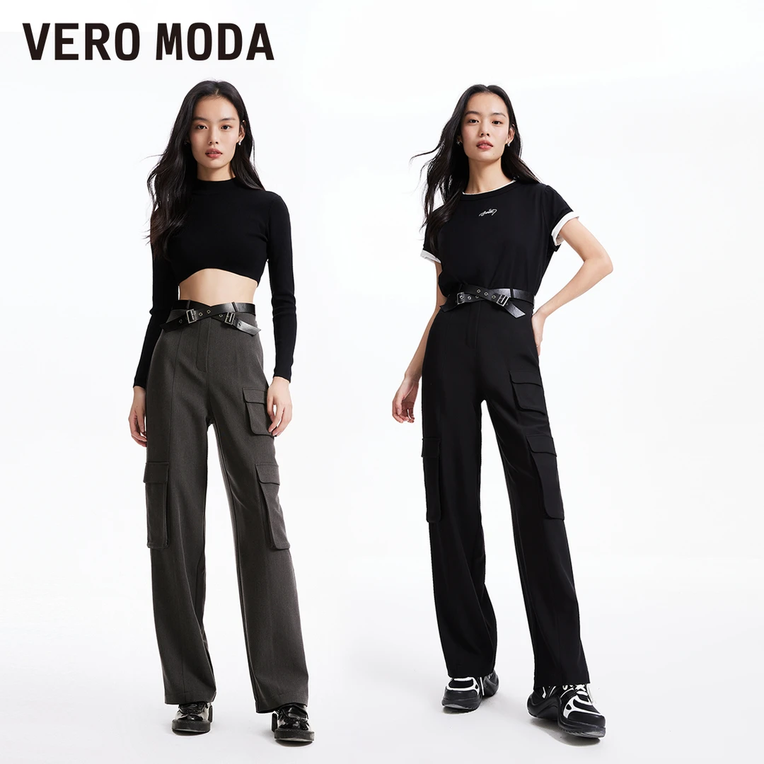 【达人专属】Vero Moda高能感裤感多口袋交叉腰带324126007