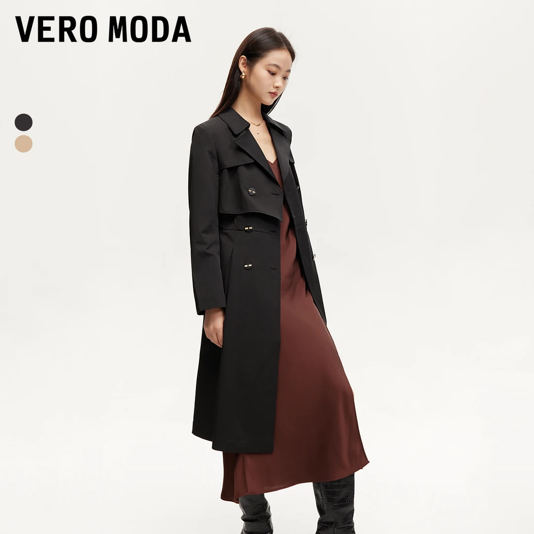【陈大可专属】Vero Moda风衣双排扣风挡系带收腰修身324321002