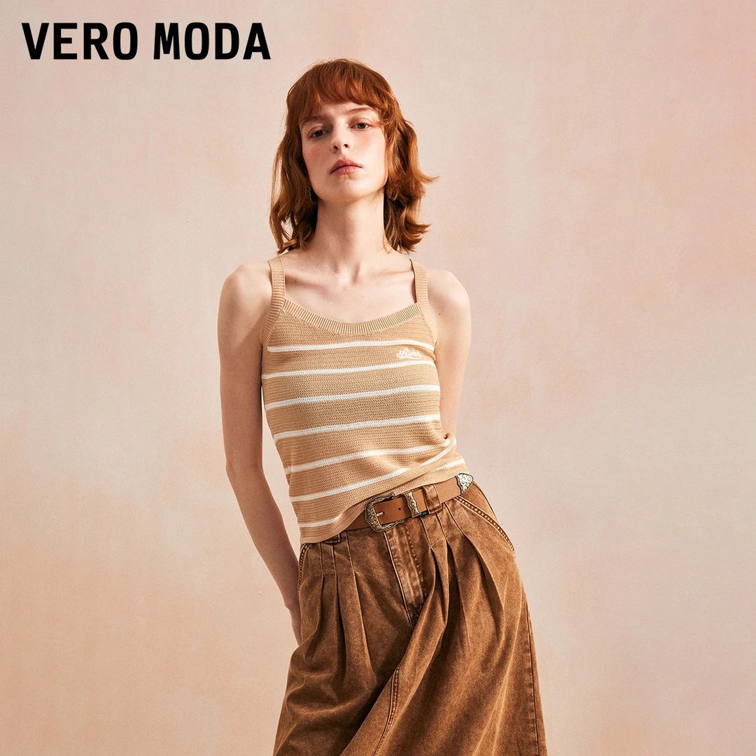 1119【金拐子专属】Vero Moda针织衫女条纹吊带背心时尚324124046