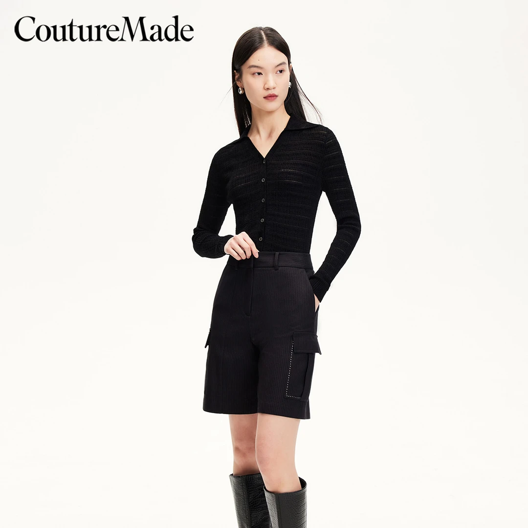 【九先生专属】Couture Made短裤明显装饰条纹短裤时尚325115001
