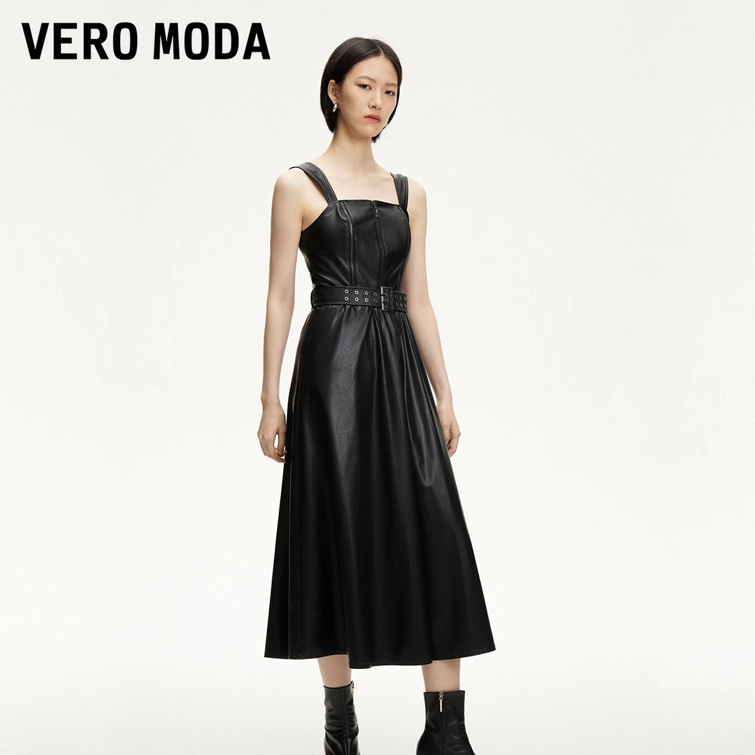 【达人专属】Vero Moda连衣裙仿皮连衣裙背带裙内衬柔软324361036