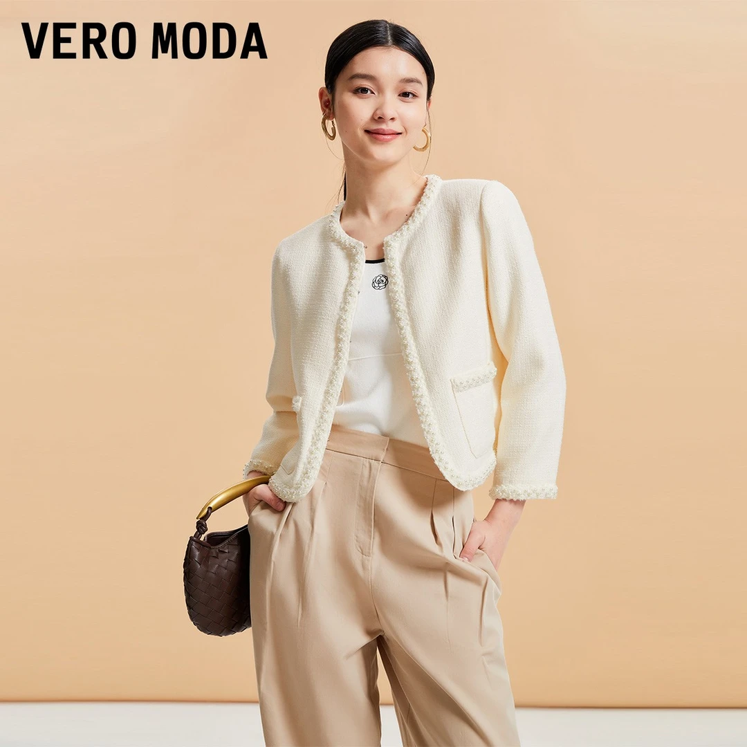 Vero Moda2024新款设计感夹克千金风小香风休闲气质外套323417003