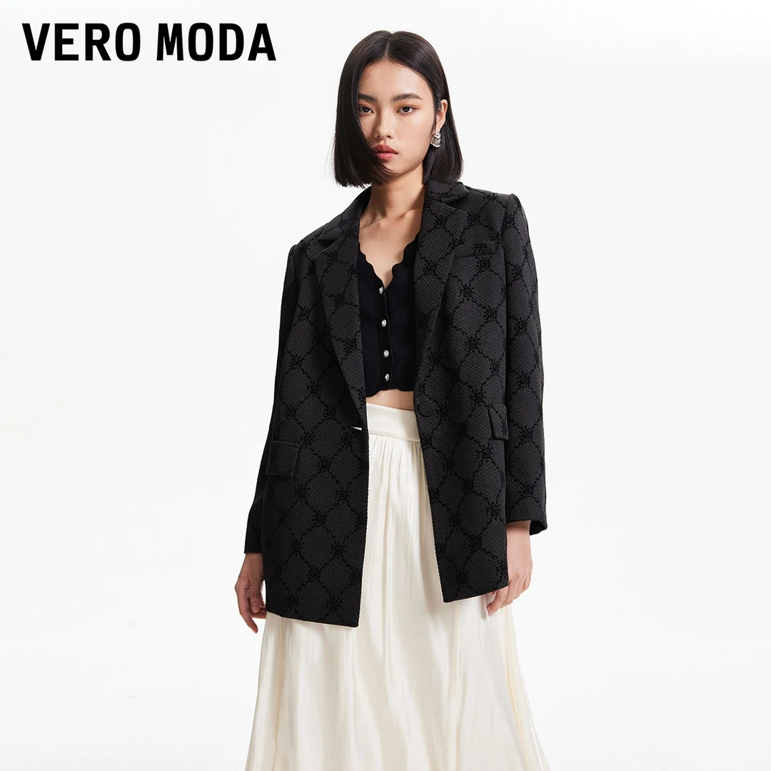 【许半夏推荐】Vero Moda气质玫瑰气质暗纹装外套324108016