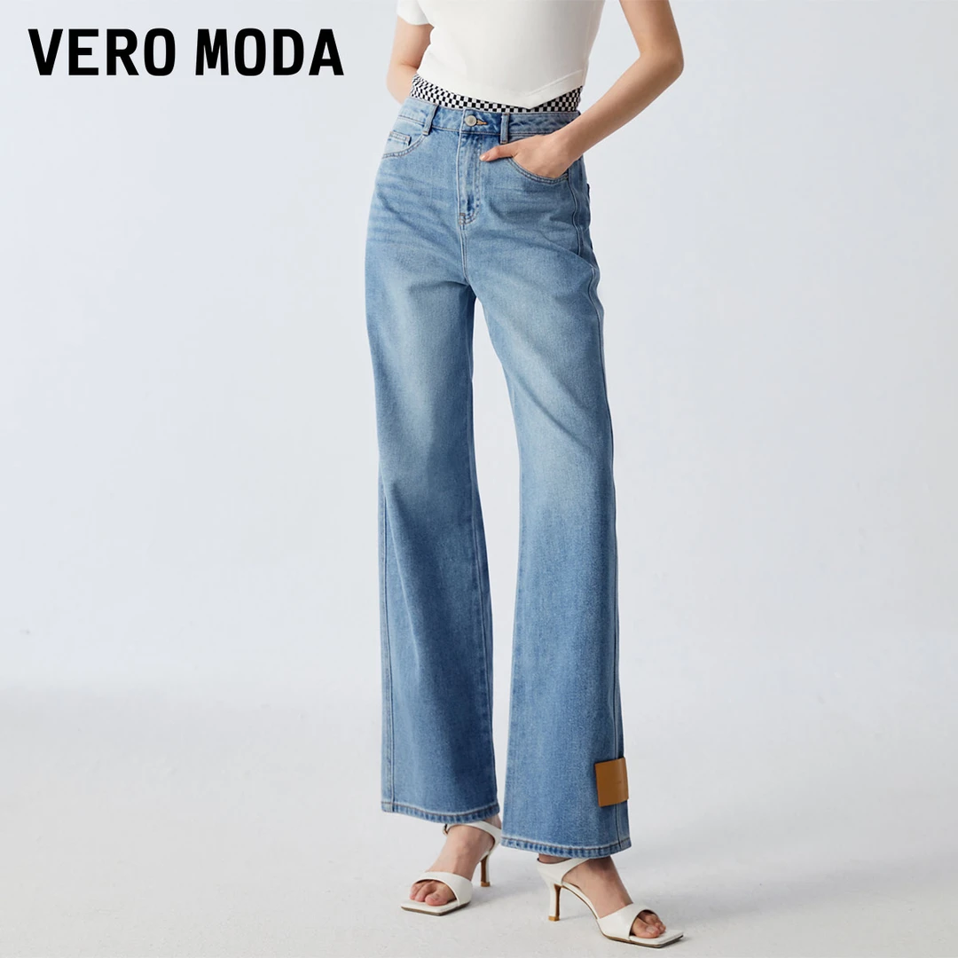 Vero Moda2024新款牛仔裤舒适休闲高腰宽松长裤女气质323232022