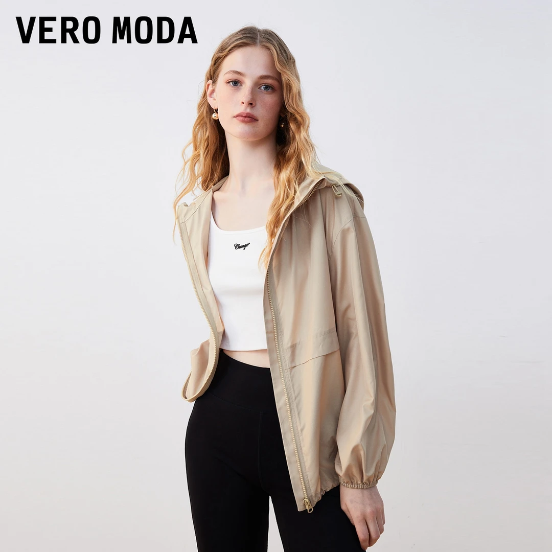 Vero Moda2024新款夹克外套女连帽长袖休闲防紫外线凉感323317022