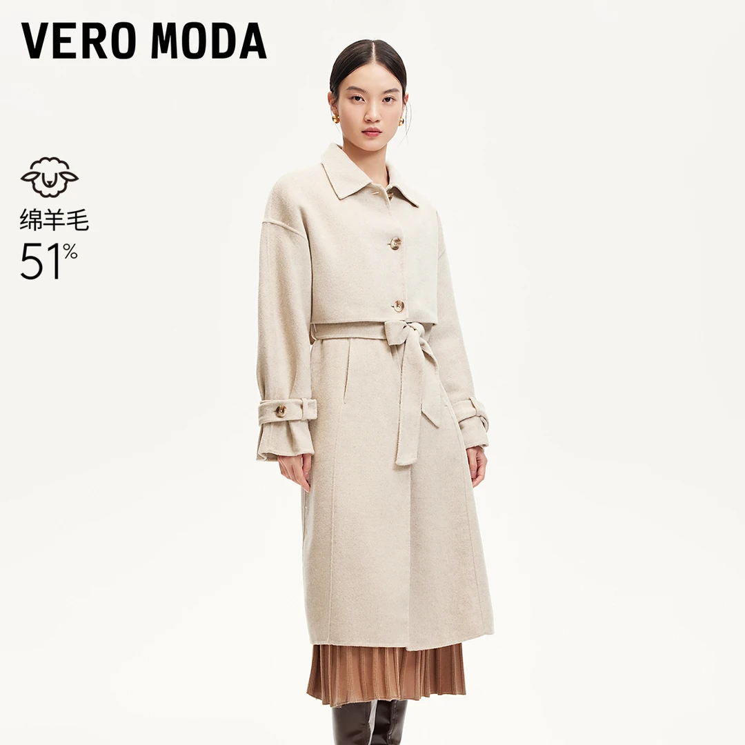 【粉丝专属】Vero Moda毛呢大衣中长款毛呢大衣真两件324327050
