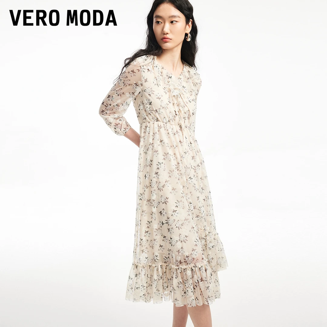 【Nanaco专属】 Vero Moda连衣裙植绒甜美气质七分袖324261009