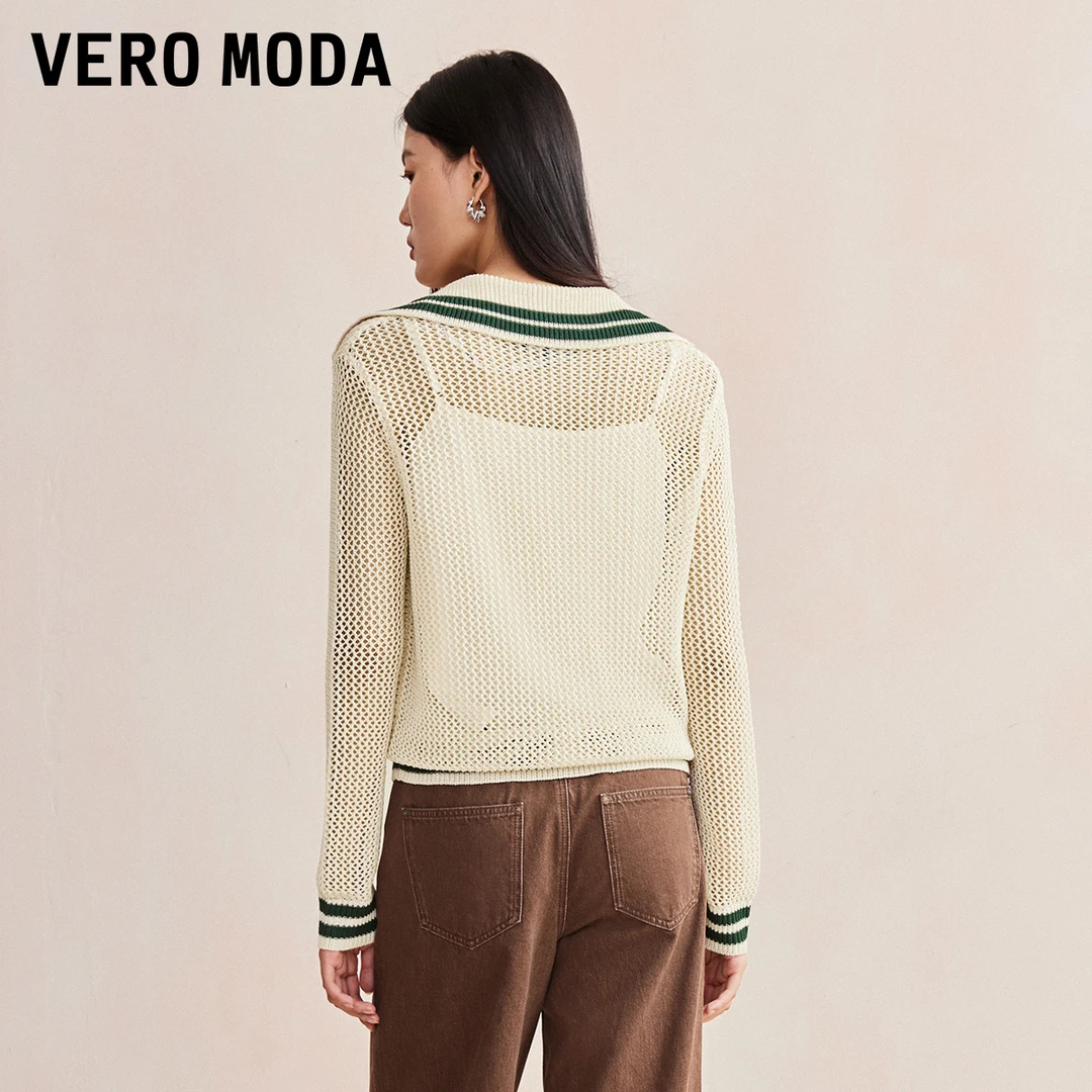 【粉丝专属】Vero Moda高能感针织衫女翻领长袖上衣324324040