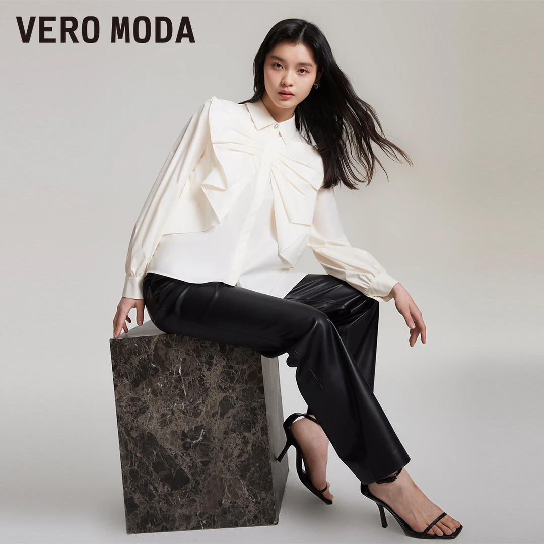 【丽公主专属】Vero Moda衬衫雪纺优雅气质蝴蝶结长袖女324105031