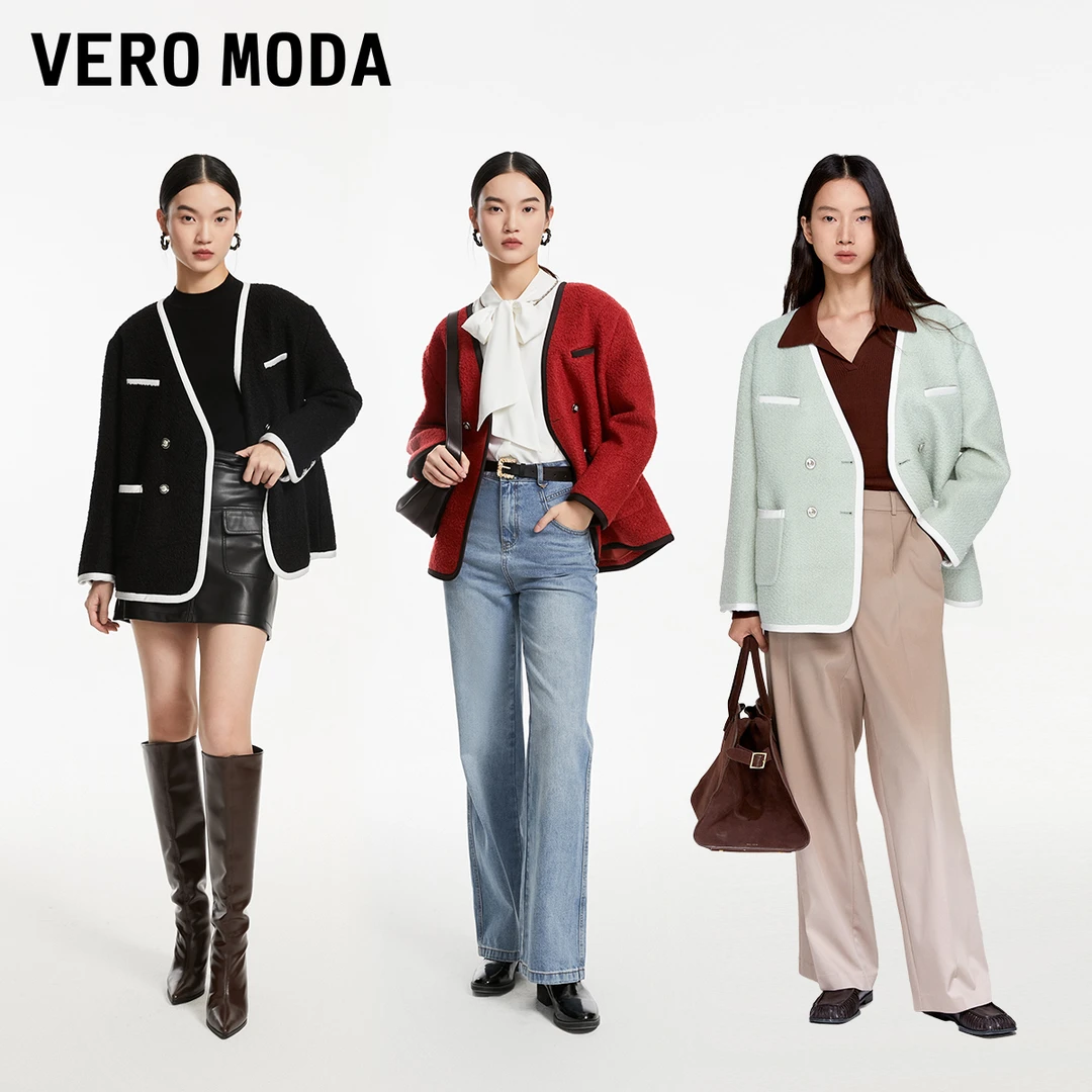 【陈大可专属】Vero Moda轻职风通勤含羊毛毛呢大衣323327033