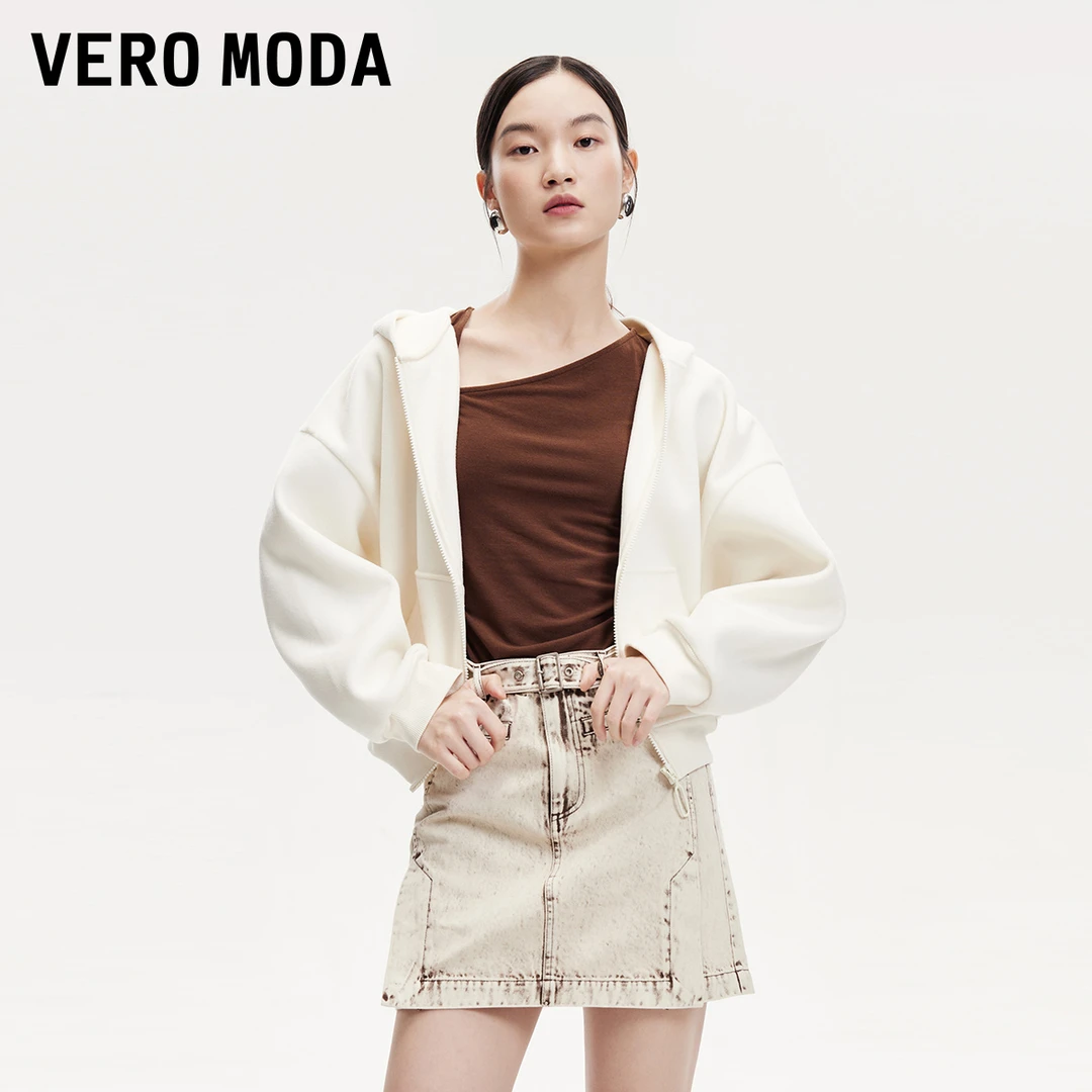【平子专属】Vero Moda卫衣loose版落肩连帽毛呢休闲慵懒324333016