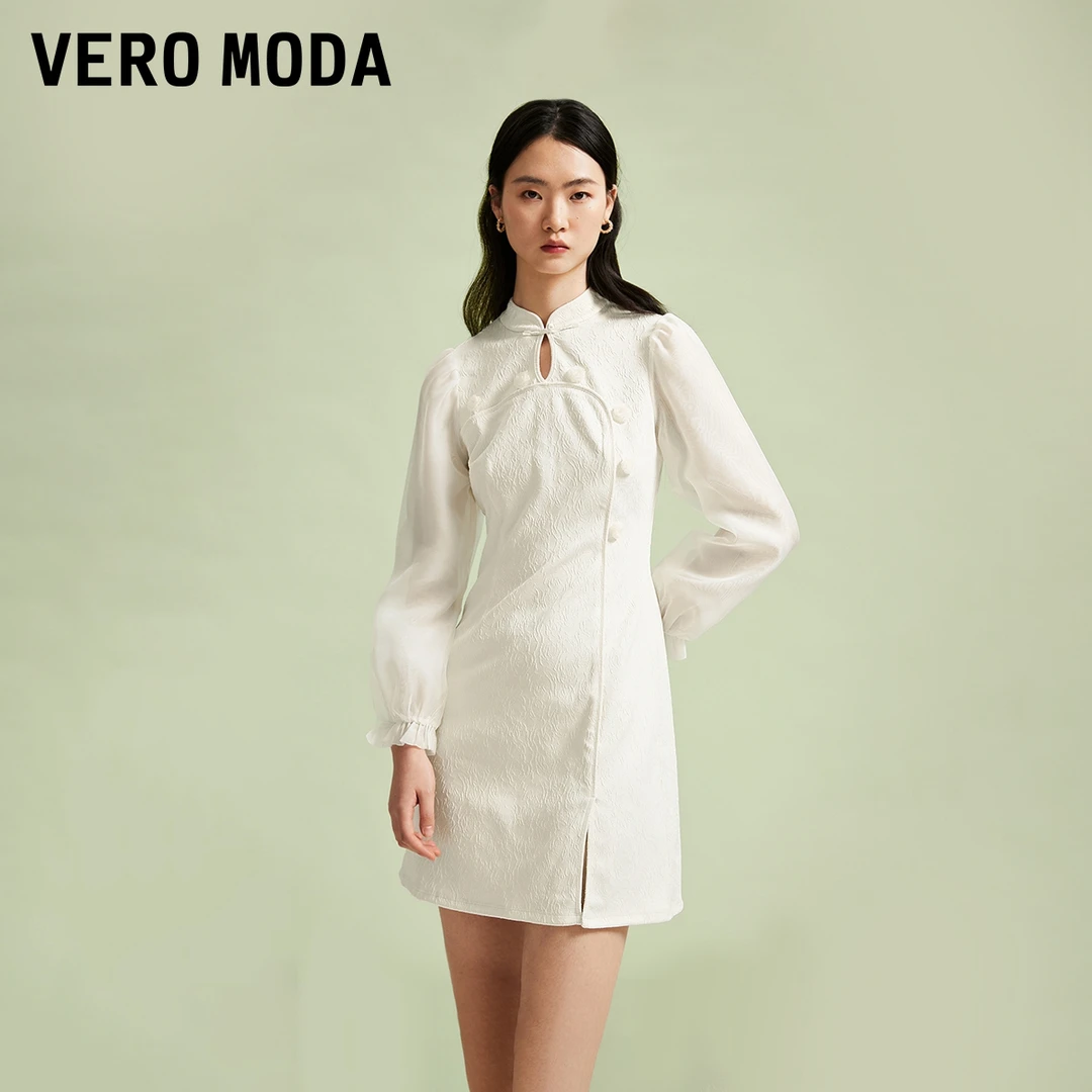 【达人专属】Vero Moda连衣裙薄纱拼接长袖气质324261011