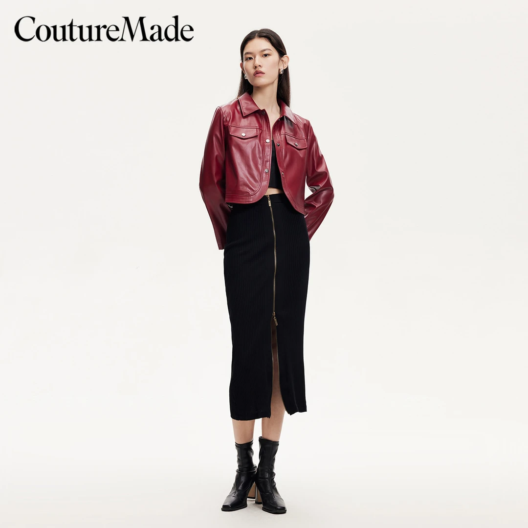 【达人专属】Couture Made半身裙双拉链针织裙优雅百搭32431J005