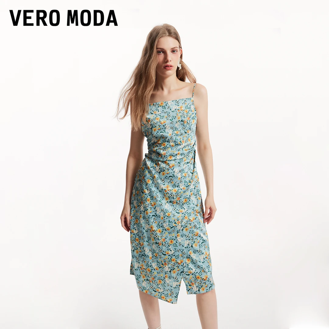 【达人专属】Vero Moda尤莱特连衣裙抽褶长裙浪漫显瘦32437A016