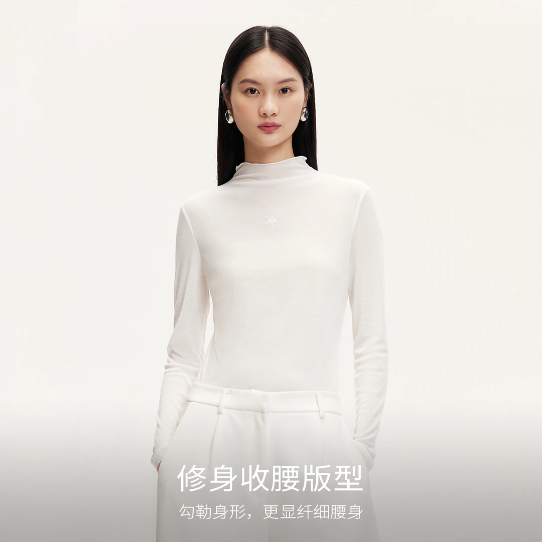 【平子专属】【VEROMODA】T恤木耳边半高领修身百搭324302041